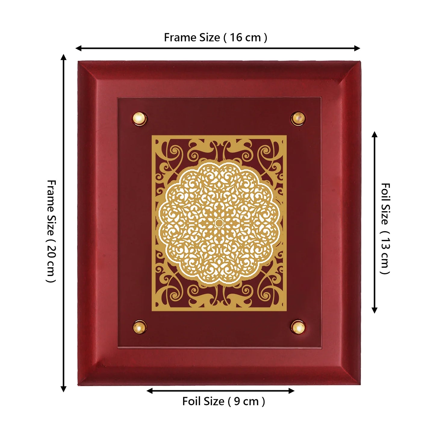 Diviniti 24K Gold Plated Foil Floral Photo Frame Home & Office Decor, Workshop, Tabletop, Gift Items | MDFS2 (20x16 CM)