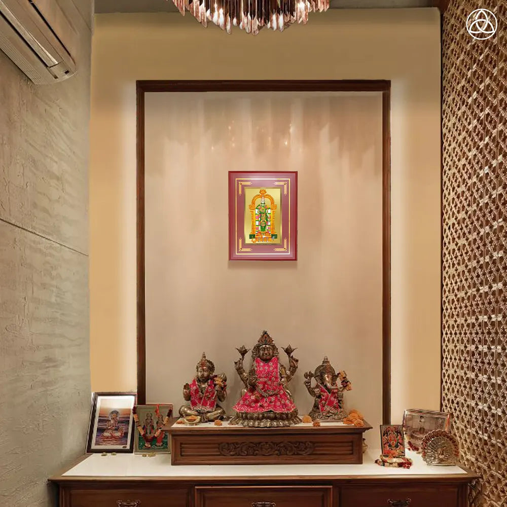 Goddess Meenakshi | Divine Warrior Goddess of Madurai Wall Photo Frame in 24K Gold Plated Foil