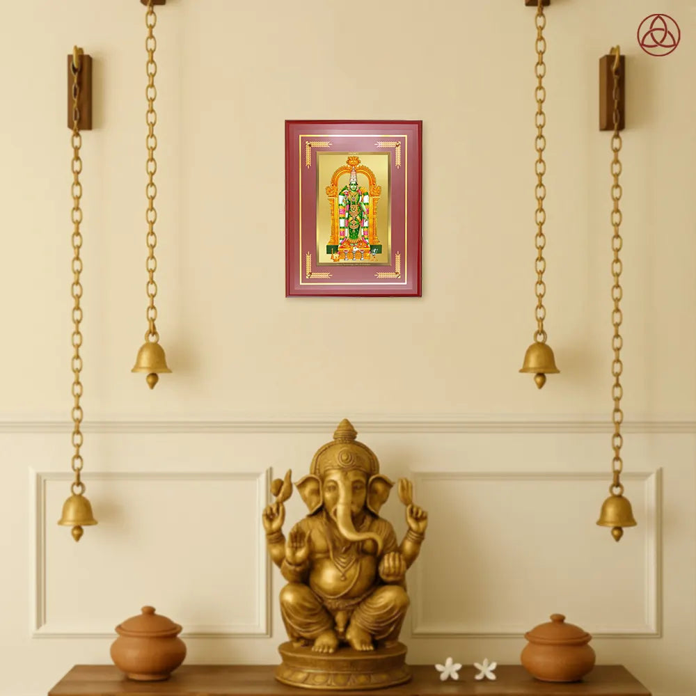 Goddess Meenakshi | Divine Warrior Goddess of Madurai Wall Photo Frame in 24K Gold Plated Foil
