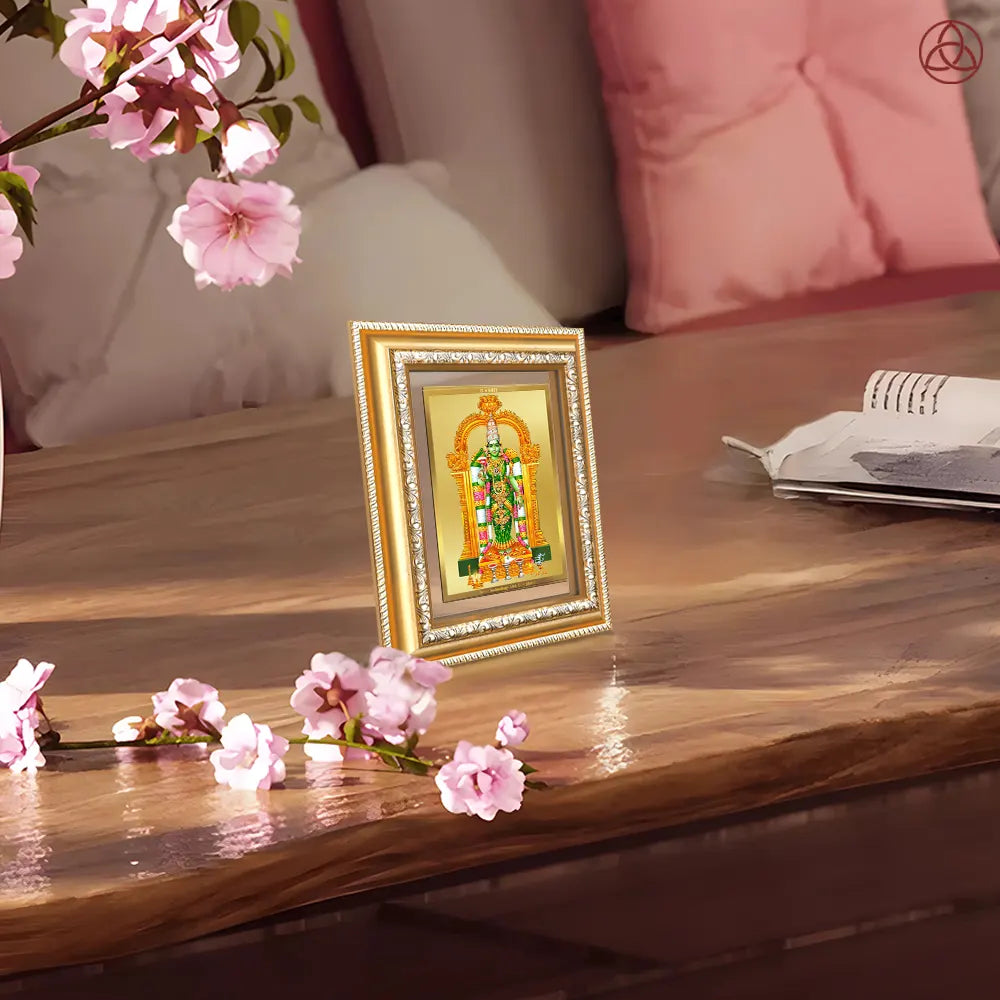Goddess Meenakshi | Divine Warrior Goddess of Madurai Wall & Tabletop Photo Frame in 24K Gold Plated Foil
