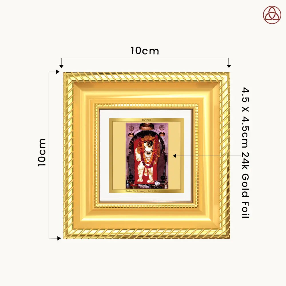 Mehandipur Balaji | Divine Hanuman of Healing and Protection Tabletop Frame in 24K Gold Plated Foil