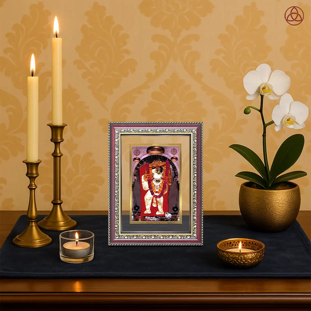 Mehandipur Balaji | Divine Hanuman of Healing and Protection Wall & Tabletop Photo Frame in 24K Gold Plated Foil