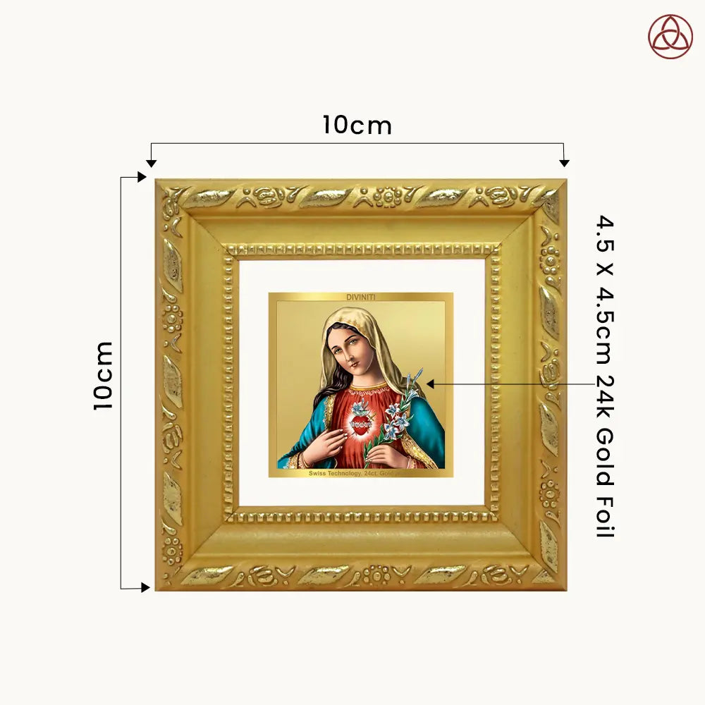Mother Mary | Blessed Virgin Tabletop Frame in 24K Gold Plated Foil