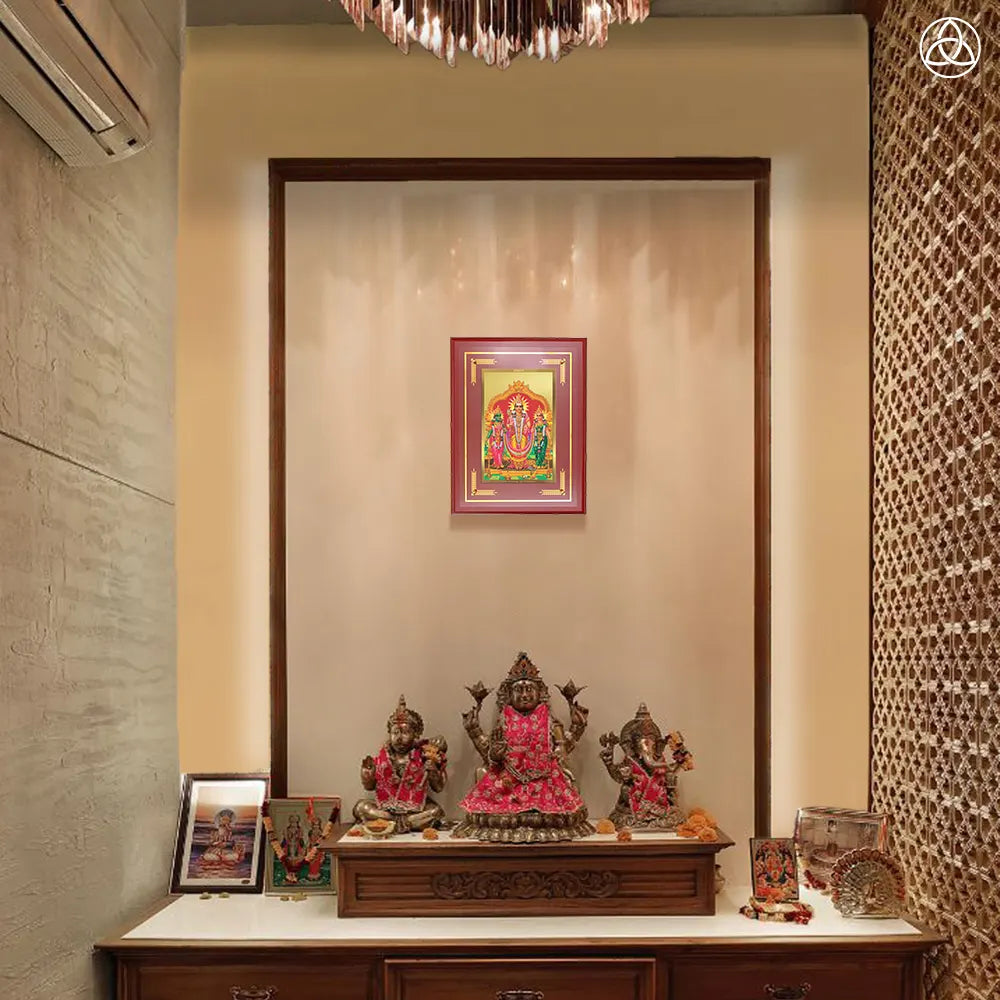 Lord Murugan with Valli | Divine Union Wall Photo Frame in 24K Gold Plated Foil