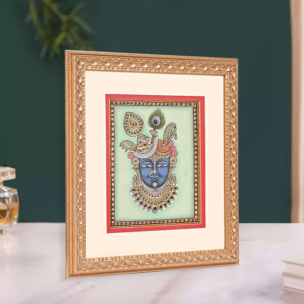 Tanjore Handmade Shreenathji Wall Painting (38x5x43cm)