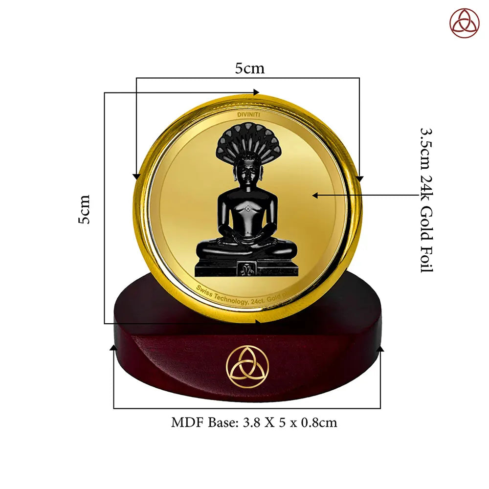 Lord Parshvanatha | 23rd Jain Tirthankara Car Dashboard Frame in 24K Gold Plated Foil