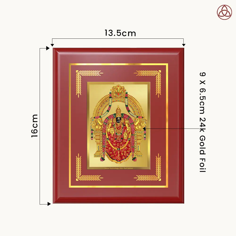 Goddess Padmavati | Consort of Lord Tirupati Balaji Wall & Tabletop Photo Frame in 24K Gold Plated Foil