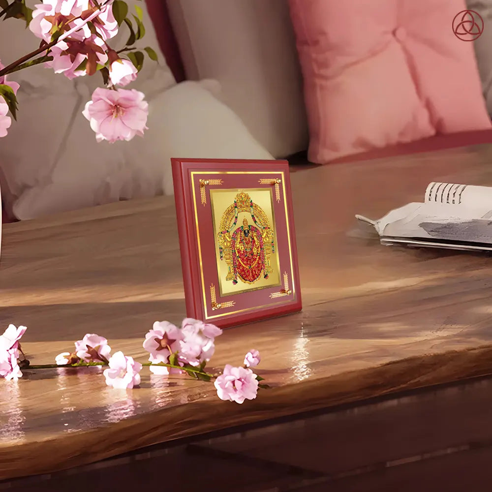 Goddess Padmavati | Consort of Lord Tirupati Balaji Wall & Tabletop Photo Frame in 24K Gold Plated Foil