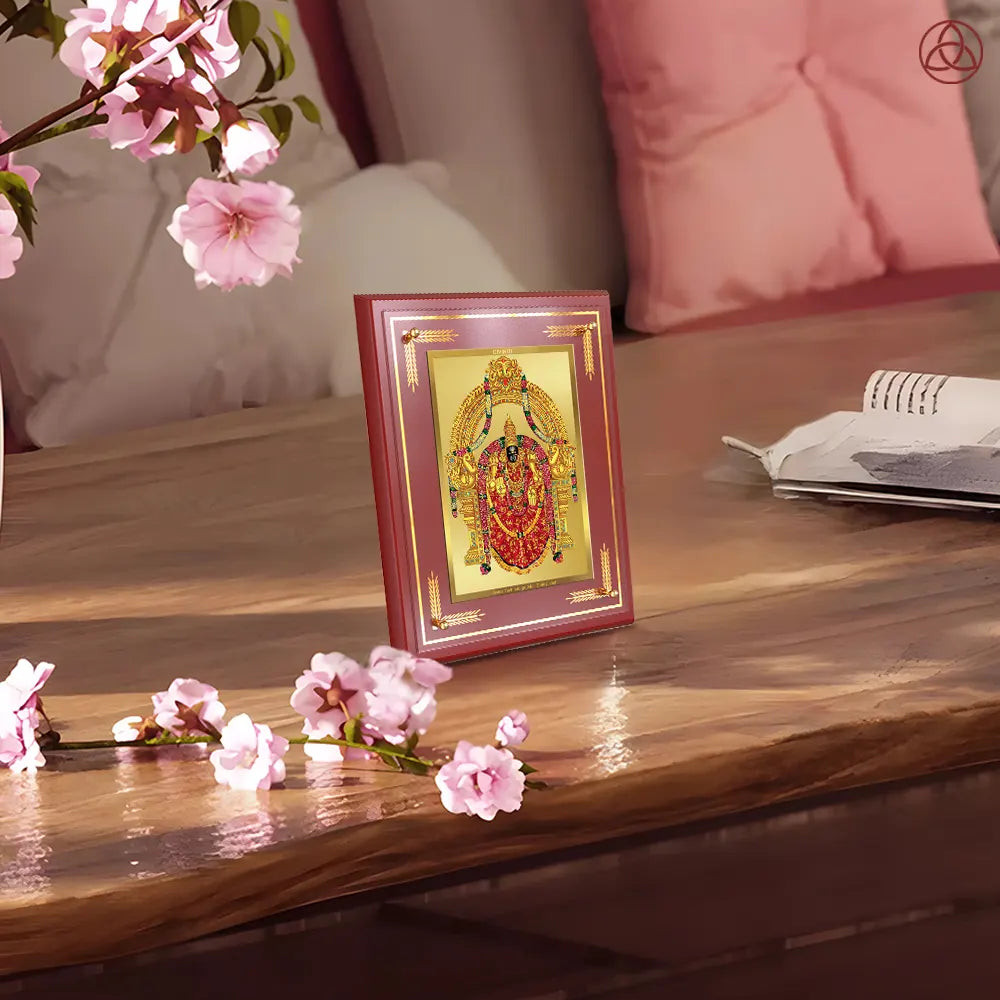 Goddess Padmavati | Consort of Lord Tirupati Balaji Wall & Tabletop Photo Frame in 24K Gold Plated Foil