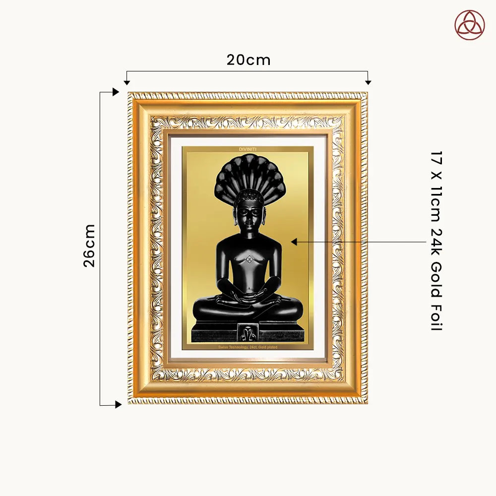 Lord Parshvanatha | 23rd Jain Tirthankara Wall & Tabletop Photo Frame in 24K Gold Plated Foil