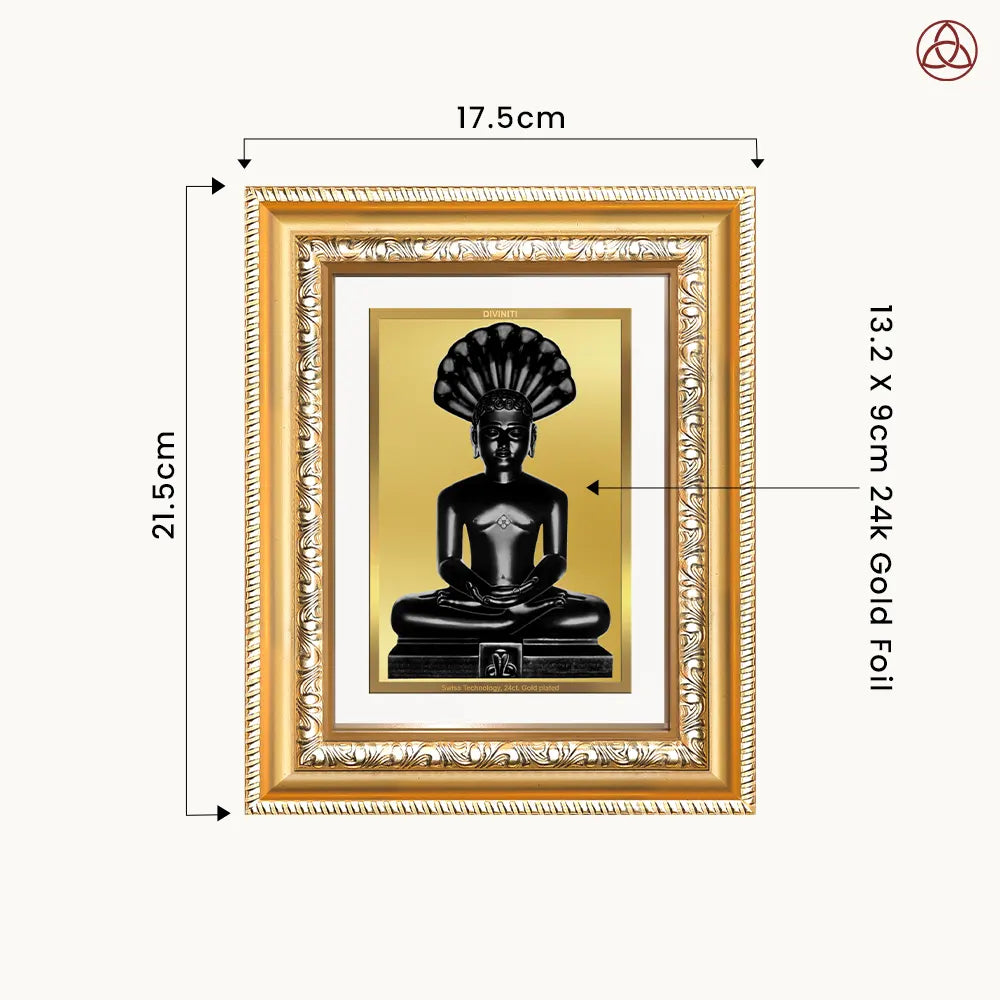 Lord Parshvanatha | 23rd Jain Tirthankara Wall & Tabletop Photo Frame in 24K Gold Plated Foil