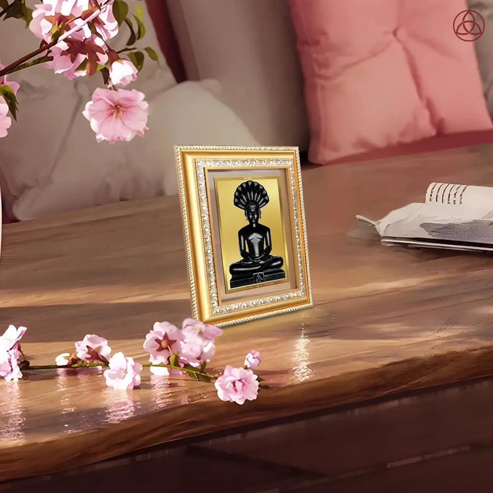 Lord Parshvanatha | 23rd Jain Tirthankara Wall & Tabletop Photo Frame in 24K Gold Plated Foil