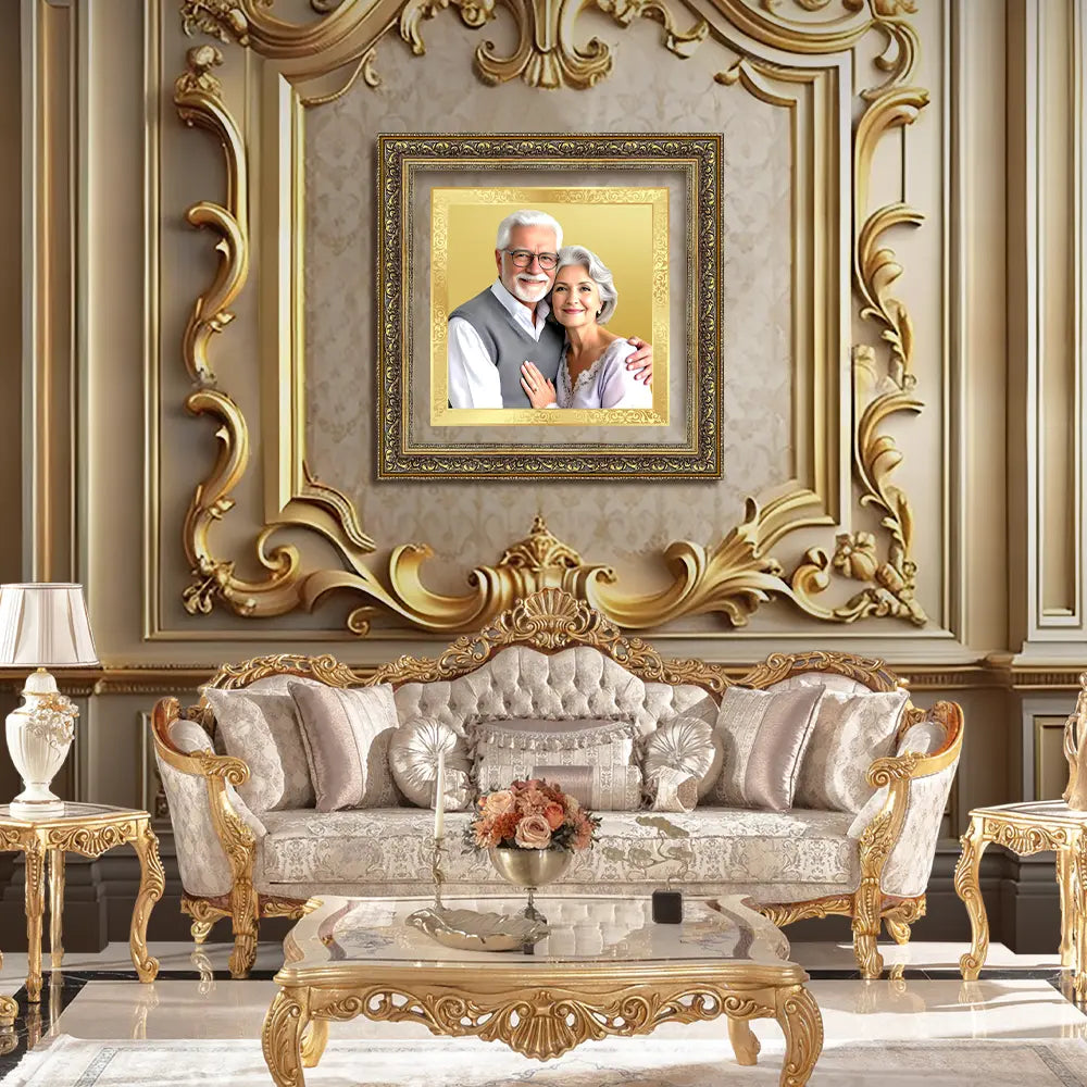 Portrait on Gold Immortalise Your Legacy Square Photo Frame in 24K Gold Plated Foil