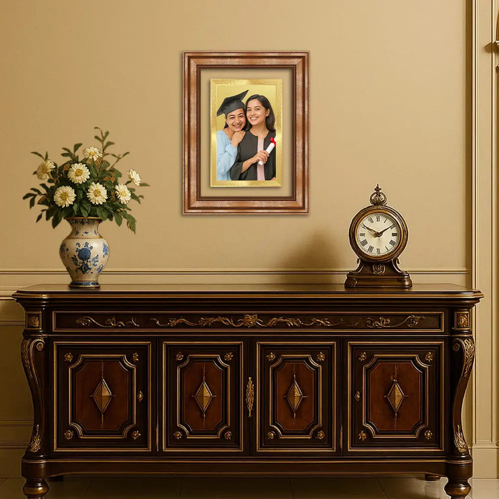 Portrait on Gold Immortalise Your Petite Luxe Rectangle Photo Frame in 24K Gold Plated Foil