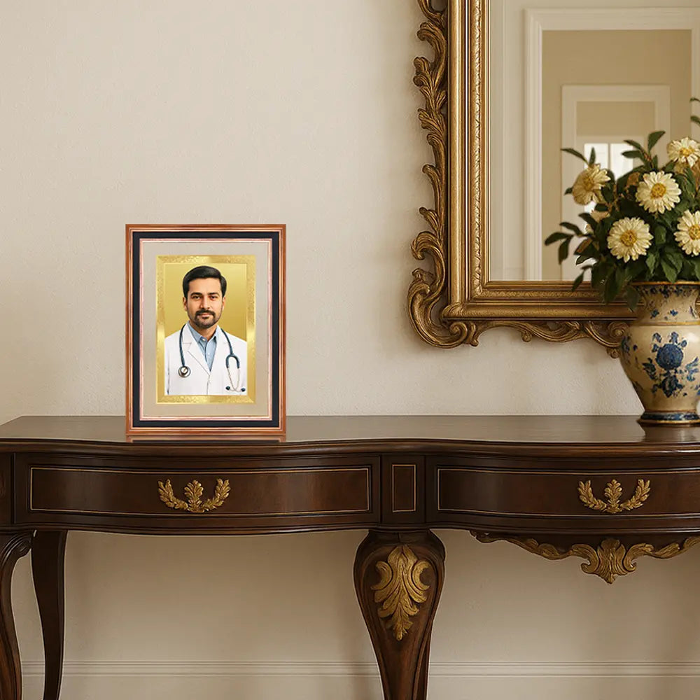 Portrait on Gold Immortalise Your Luxe Mini Rectangular Photo Frame in 24K Gold Plated Foil