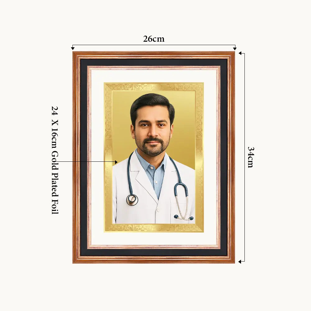 Portrait on Gold Immortalise Your Luxe Mini Rectangular Photo Frame in 24K Gold Plated Foil