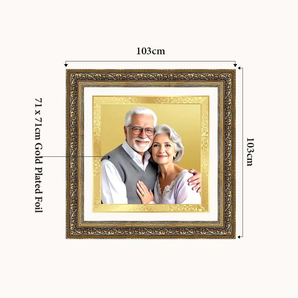 Portrait on Gold Immortalise Your Legacy Square Photo Frame in 24K Gold Plated Foil