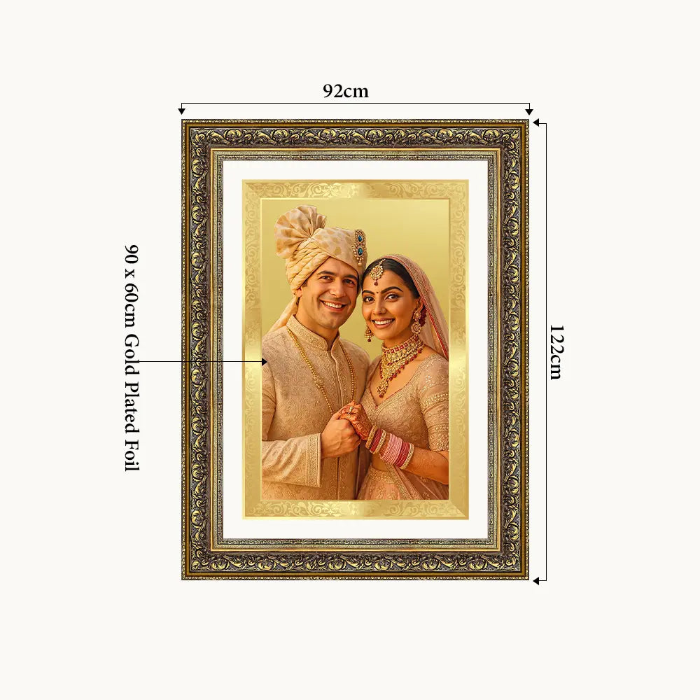 Portrait on Gold | Immortalise Your Legacy Rectangle Photo Frame in 24K Gold