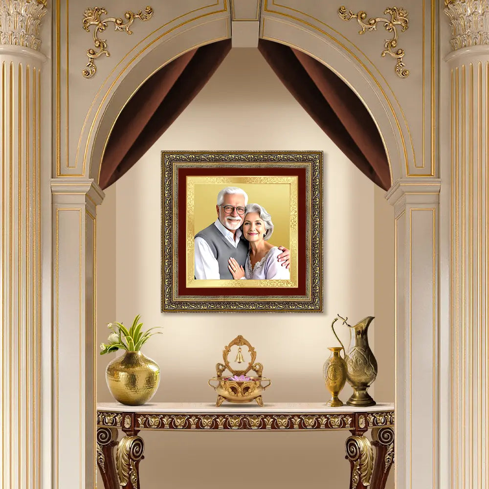 Portrait on Gold Immortalise Your Legacy Square Photo Frame in 24K Gold Plated Foil