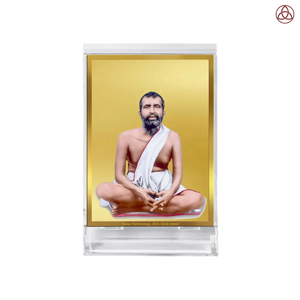 Sri Ramakrishna Paramahamsa | Enlightened Mystic of Bhakti & Vedanta Car Dashboard Frame in 24K Gold Plated Foil
