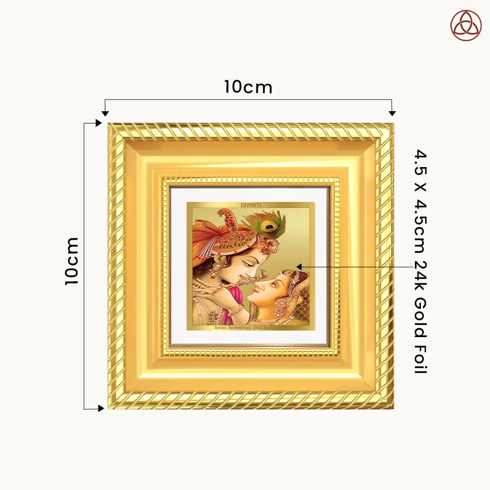 Krishna with Flute | Lord Krishna Tabletop Frame in 24K Gold Plated Foil
