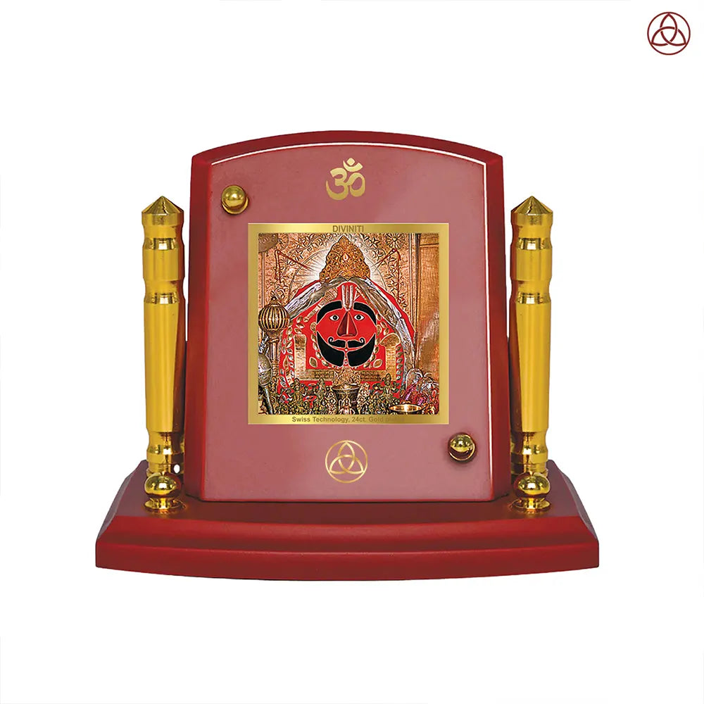 Salasar Balaji | Lord Hanuman of Salasar Dham Car Dashboard Frame in 24K Gold Plated Foil