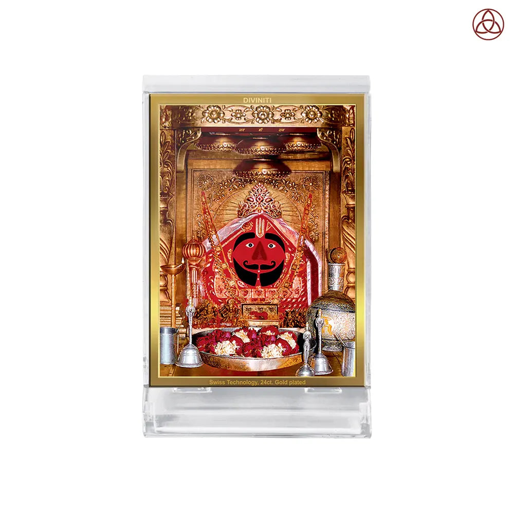 Salasar Balaji | Lord Hanuman of Salasar Dham Car Dashboard Frame in 24K Gold Plated Foil