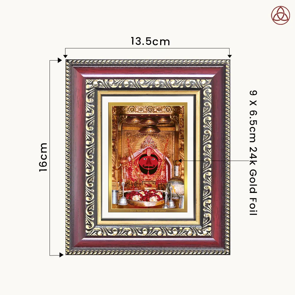 Salasar Balaji | Lord Hanuman of Salasar Dham Tabletop Frame in 24K Gold Plated Foil