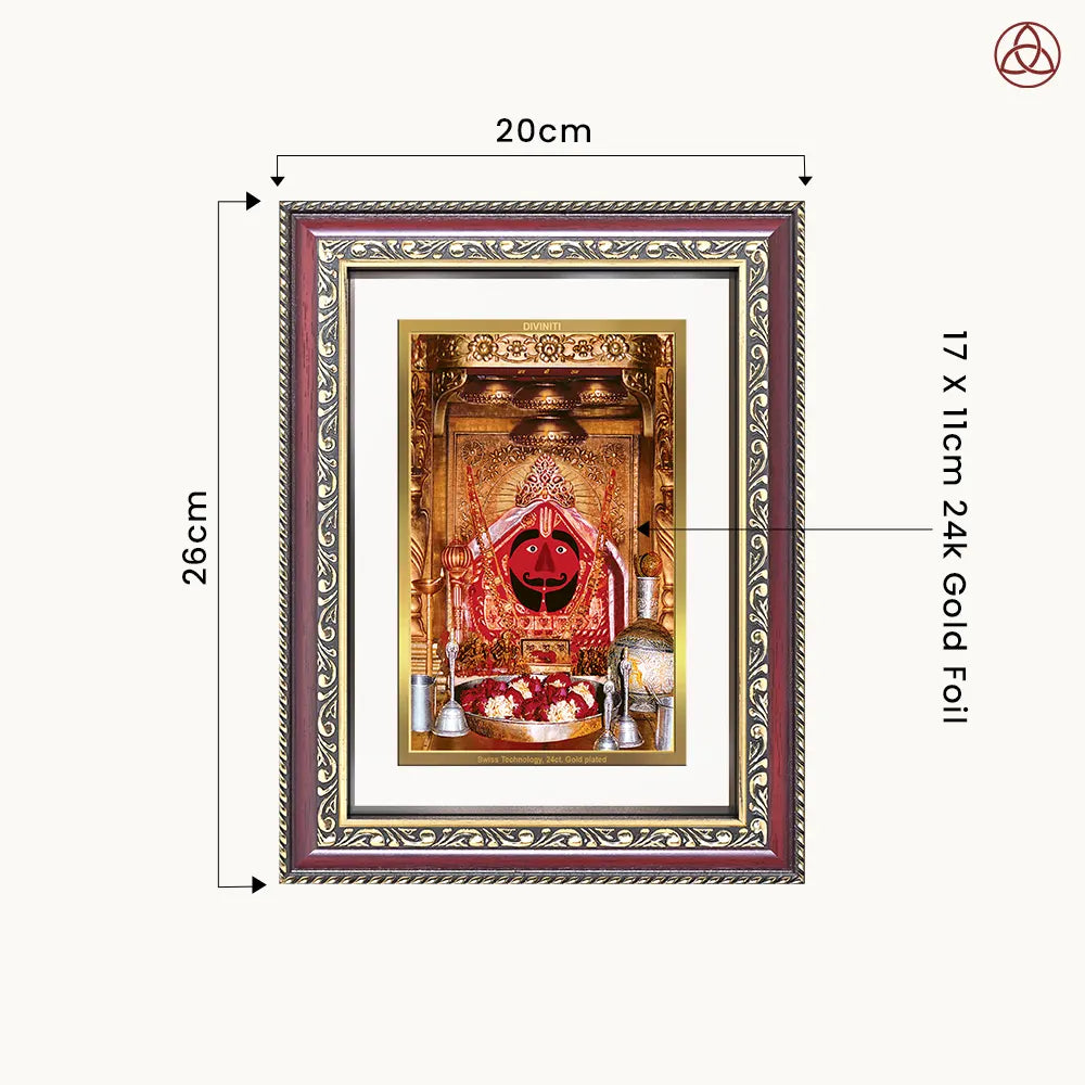 Salasar Balaji | Lord Hanuman of Salasar Dham Wall & Tabletop Photo Frame in 24K Gold Plated Foil