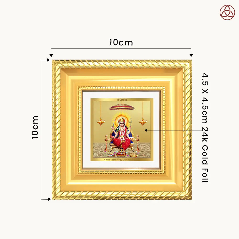 Santoshi Mata | Goddess of Contentment & Fulfilment Tabletop Frame in 24K Gold Plated Foil