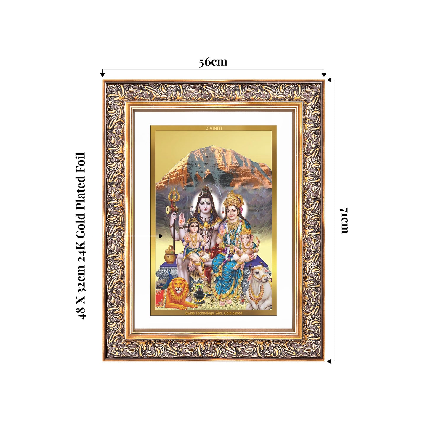 Adinath | Adishwara Tirthankara Rishabhanatha for Wall Mount Photo Frame in 24K Gold Plated Foil
