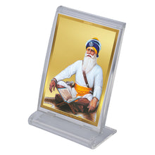 Load image into Gallery viewer, Diviniti 24K Gold Plated Baba Deep Singh Frame For Car Dashboard, Home Decor, Table, Prayer (11 x 6.8 CM)
