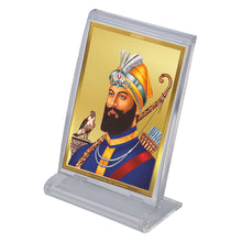 Load image into Gallery viewer, Diviniti 24K Gold Plated Guru Gobind Singh Frame For Car Dashboard, Home Decor, Table (11 x 6.8 CM)
