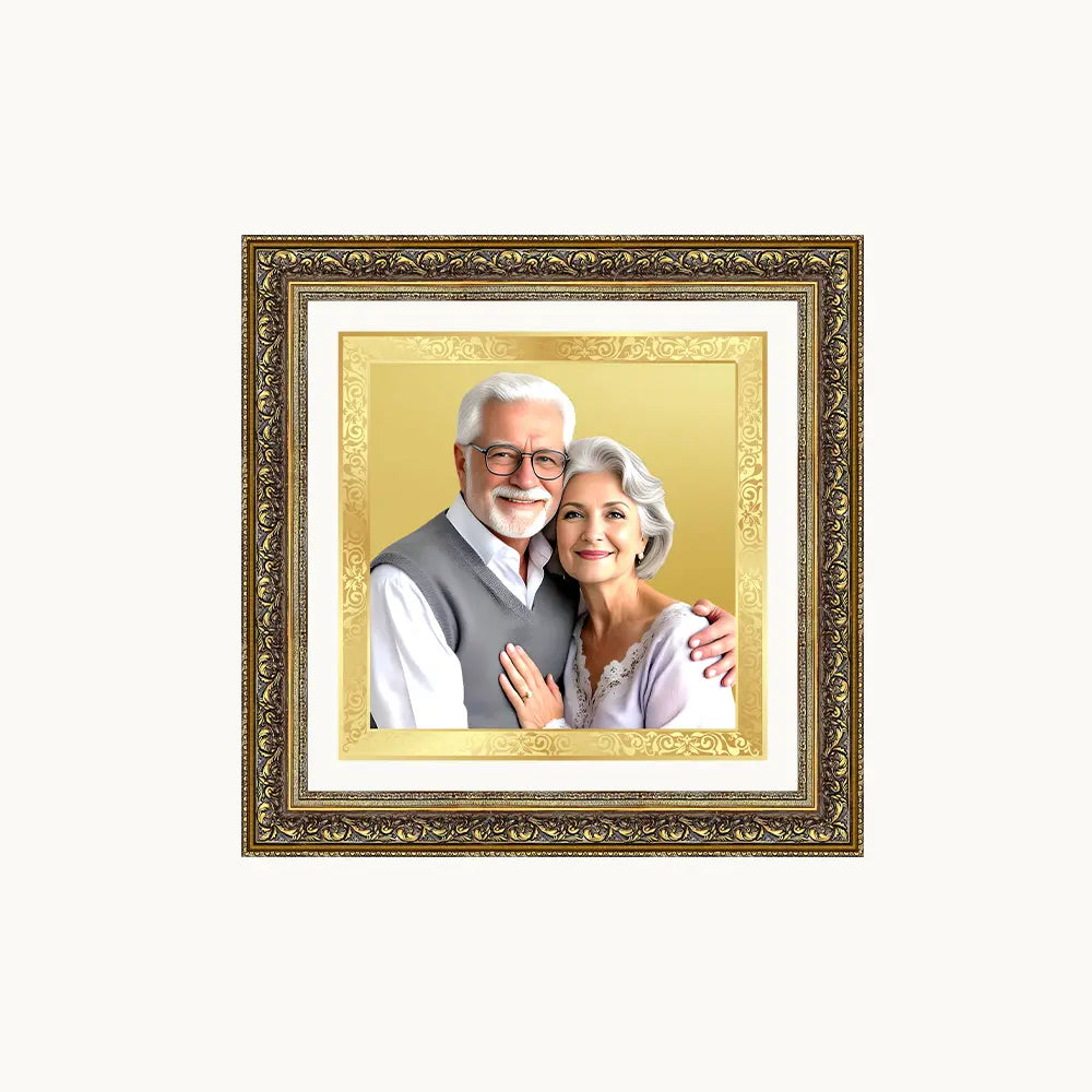 Portrait on Gold Immortalise Your Legacy Square Photo Frame in 24K Gold Plated Foil