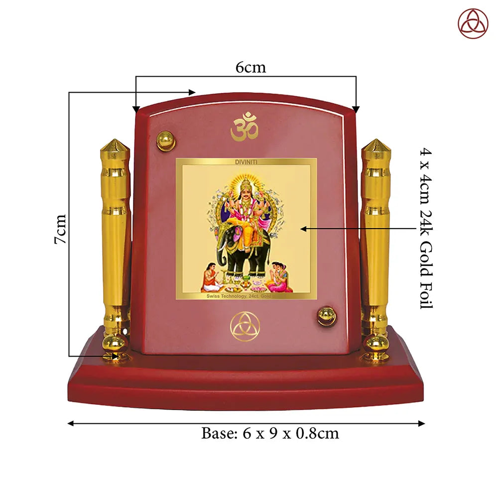 Lord Vishwakarma | Divine Architect of the Universe Car Dashboard Frame in 24K Gold Plated Foil