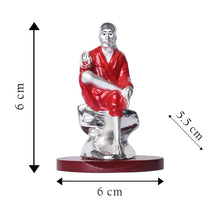 Load image into Gallery viewer, DIVINITI 999 Silver Plated Sai Baba Idol For Home Decoration, Car Dashboard, Gift (6 X 6 CM)

