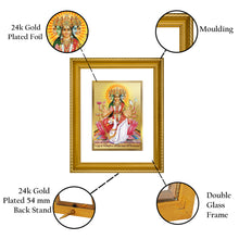 Load image into Gallery viewer, DIVINITI Gayatri Mata Gold Plated Wall Photo Frame, Table Decor| DG Frame 056 Size 2.5 and 24K Gold Plated Foil (28 CM X 23 CM)
