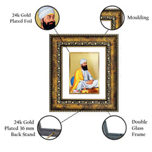 Load image into Gallery viewer, DIVINITI Guru Tegh Bahadur Ji Gold Plated Wall Photo Frame, Table Decor| DG Frame 113 Size 1 and 24K Gold Plated Foil (17.5 CM X 16.5 CM)
