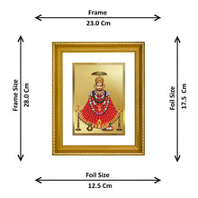 Load image into Gallery viewer, DIVINITI Khatu Shyam with Garlands Gold Plated Wall Photo Frame, Table Decor| DG Frame 056 Size 2.5 and 24K Gold Plated Foil(28 CM X 23 CM)
