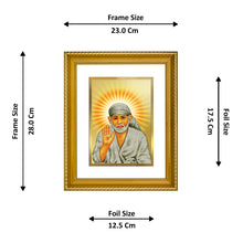 Load image into Gallery viewer, DIVINITI Shirdi Sai Baba Gold Plated Wall Photo Frame, Table Decor| DG Frame 056 Size 3 and 24K Gold Plated Foil (28 CM X 23 CM)
