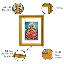 Load image into Gallery viewer, DIVINITI Goddess Gayatri Gold Plated Wall Photo Frame, Table Decor| DG Frame 056 Size 2.5 and 24K Gold Plated Foil (28 CM X 23 CM)
