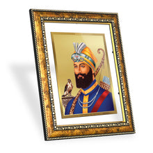Load image into Gallery viewer, DIVINITI Guru Gobind Singh Gold Plated Wall Photo Frame, Table Decor| DG Frame 113 Size 3 and 24K Gold Plated Foil (33.3 CM X 26 CM)
