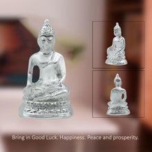 Load image into Gallery viewer, Diviniti 999 Silver Plated Buddha Idol for Home Decor Showpiece (5.5 X 3 CM)
