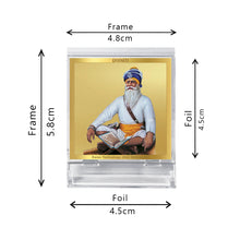 Load image into Gallery viewer, Diviniti 24K Gold Plated Baba Deep Singh Frame For Car Dashboard, Home Decor, Table, Gift (5.8 x 4.8 CM)
