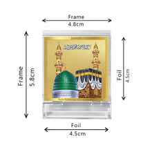 Load image into Gallery viewer, Diviniti 24K Gold Plated Mecca Madina Frame For Car Dashboard, Home Decor Showpiece, Gift (5.8 x 4.8 CM)
