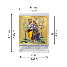 Load image into Gallery viewer, DIVINITI Radha krishna God Idol Photo Frame for Car Dashboard, Table Décor, Office | ACF 3A Acrylic Frame, 24K Gold Plated Foil|Idol for Pooja, Prayer, Gifts Items (5.8X4.8 cm)

