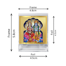 Load image into Gallery viewer, Diviniti 24K Gold Plated Vishnu Laxmi Frame For Car Dashboard, Home Decor, Puja, Gift (5.8 x 4.8 CM)
