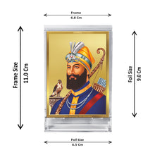 Load image into Gallery viewer, Diviniti 24K Gold Plated Guru Gobind Singh Frame For Car Dashboard, Home Decor, Table (11 x 6.8 CM)
