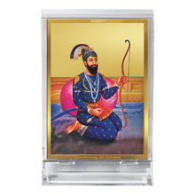 Load image into Gallery viewer, Diviniti 24K Gold Plated Guru Gobind Singh Frame For Car Dashboard, Home Decor, Table Top, Gift (11 x 6.8 CM)
