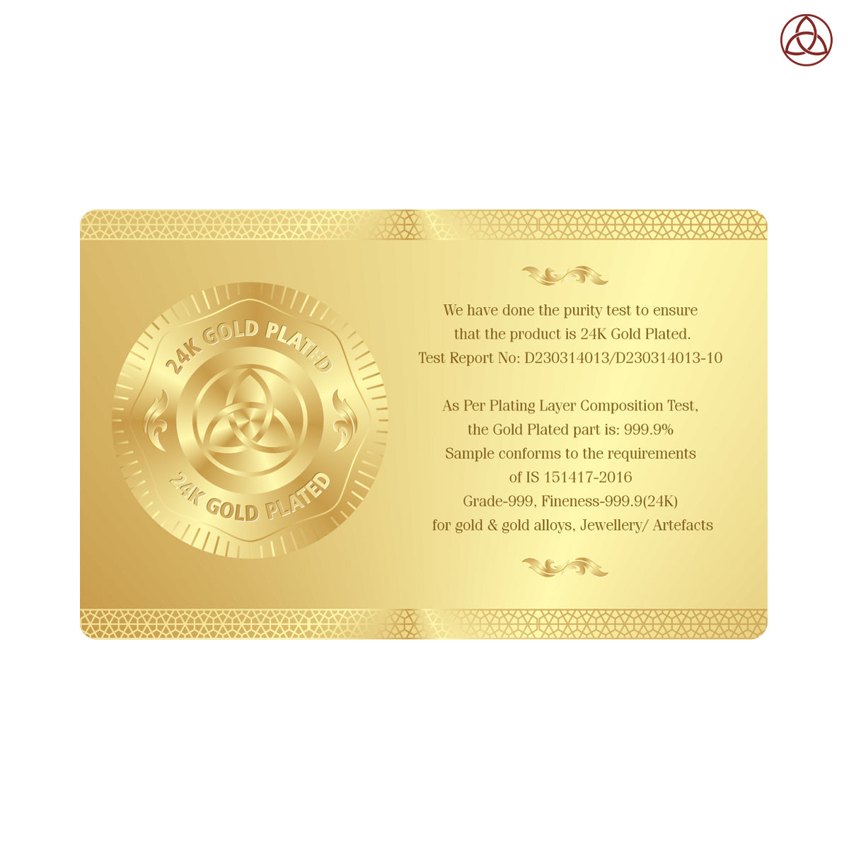 24 Carat Gold Plated Foil Divine Car Decor Frame